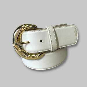 Y2K Women's Preppy Vintage Emmanuel Boho 90s White Belt Petite Small